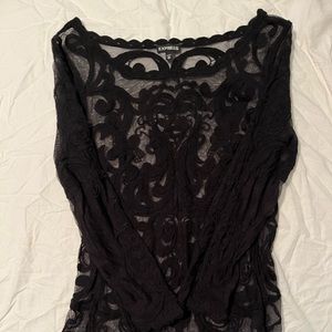 express black flower pattern mesh top
